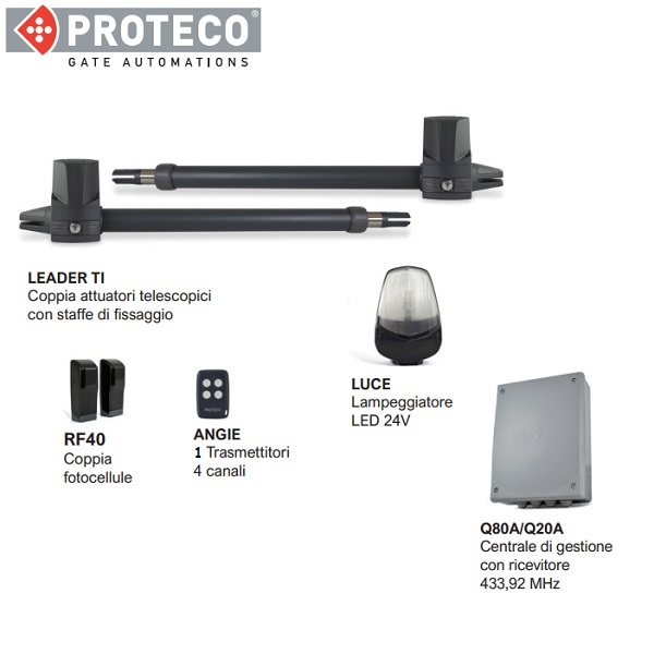 Kit Automazione Battente 230V per ante fino a 2,8mt e 380kg